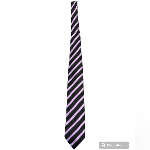 Black and Purple Men’s tie (TALL) silk. - Picture 2 of 3